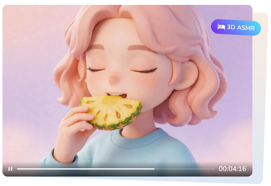 make asmr ai fruit eating itself