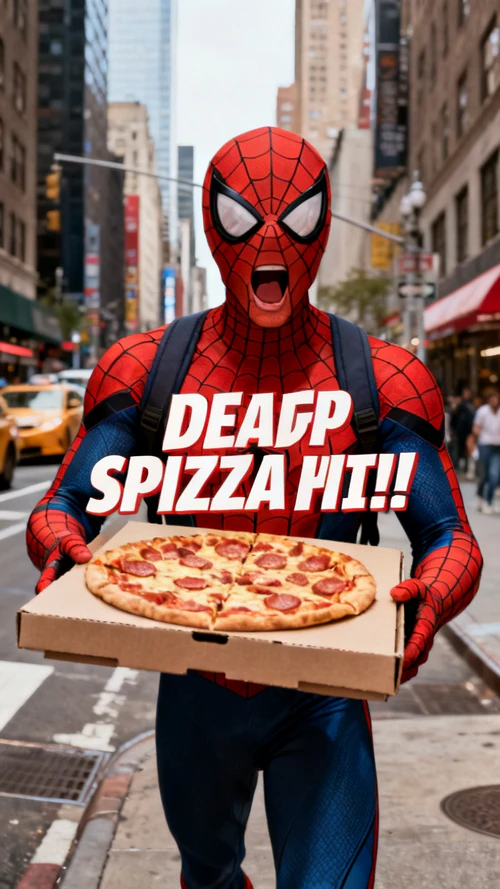 spiderman pizza time meme