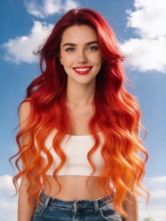 gemini ai hair colored fiery ombre