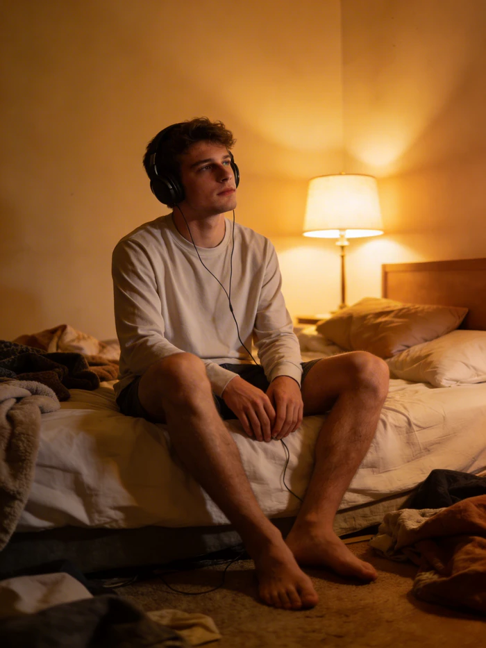 gemini ai photo prompt for boy in bedroom chill vibes