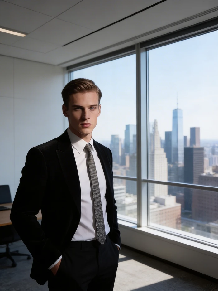 gemini ai boy in office window shot