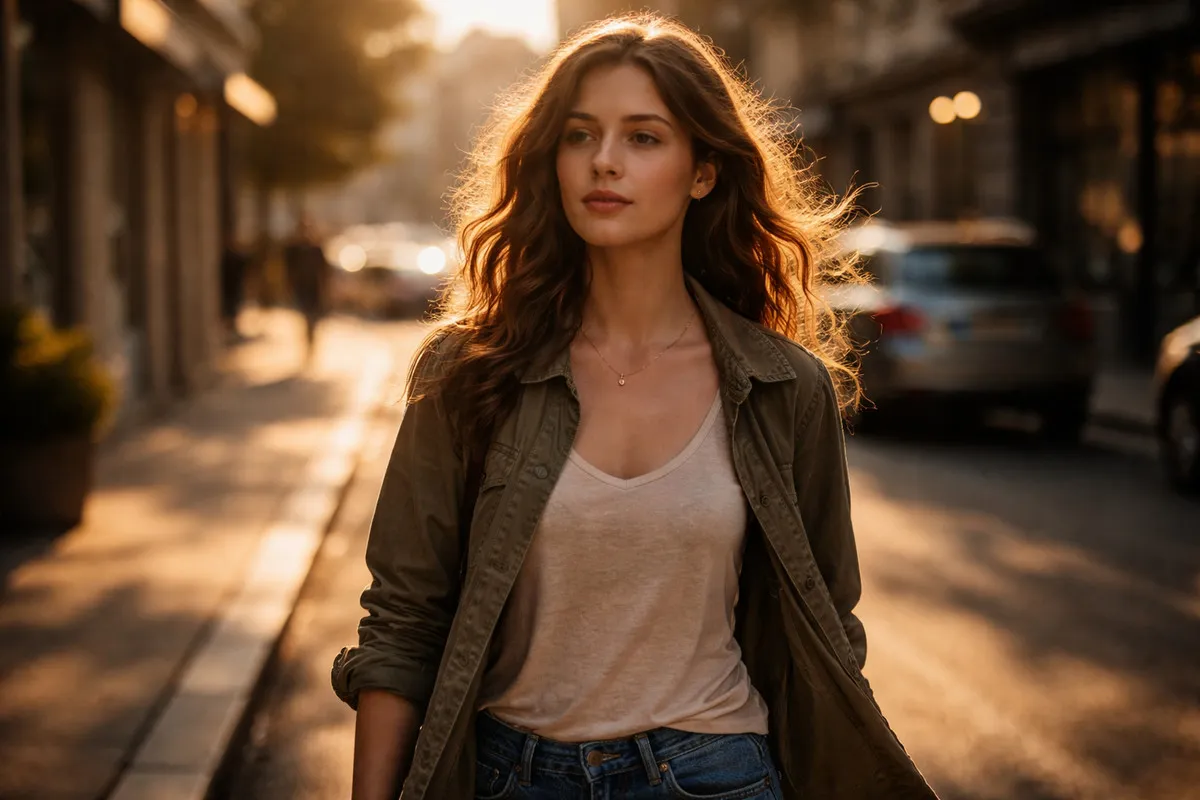 ChatGPT Photo Prompt - Cinematic Scene #3 Golden Hour Walking Shot