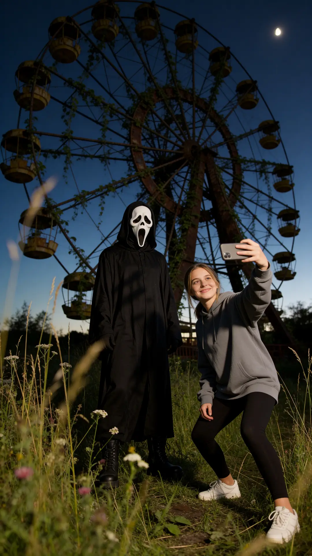 outdoor ghostface abandoned carnival prompt