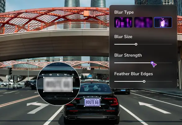 ai license plate blur