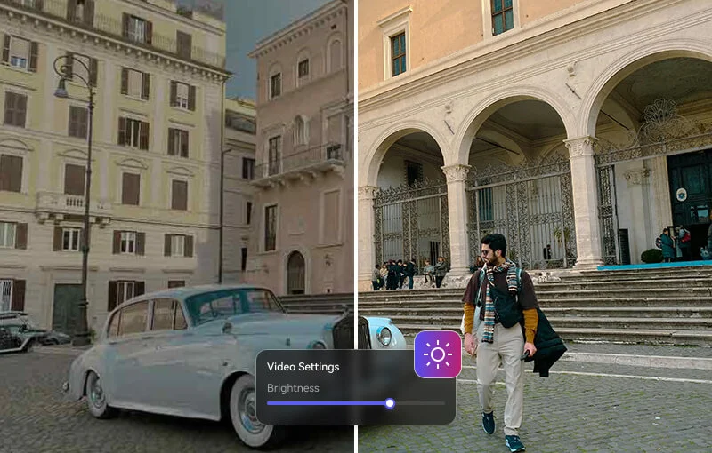 regolare l'illuminazione con avclabs video enhancer ai