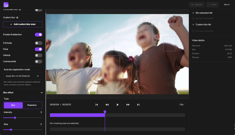 blur parts of video online