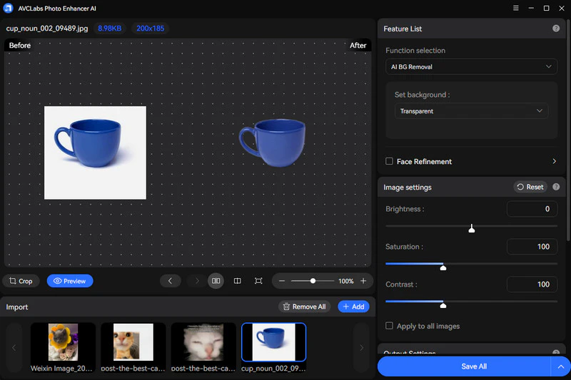 avclabs photo enhancer ai image background removal