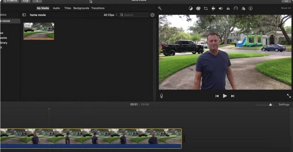the first step to blurry face in iMovie
