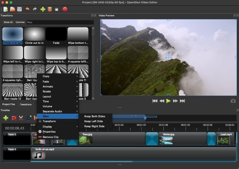 OpenShot best free video editing software