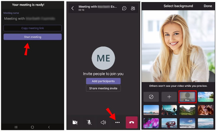 blur background teams during meeting android