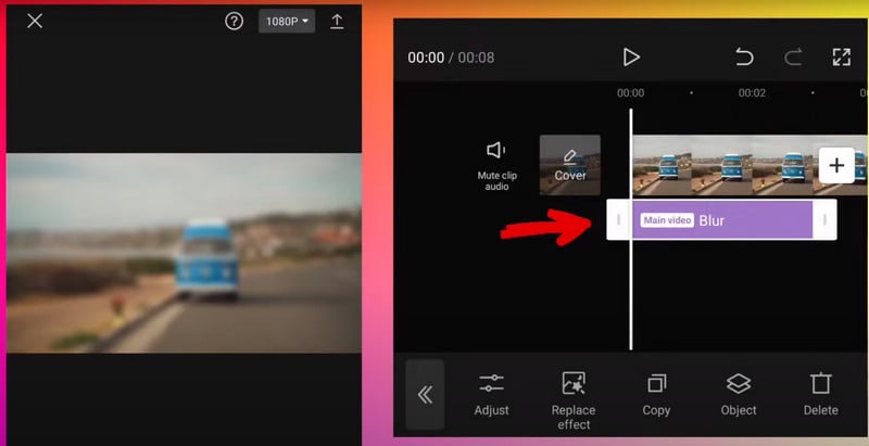 blur video with capcut for android