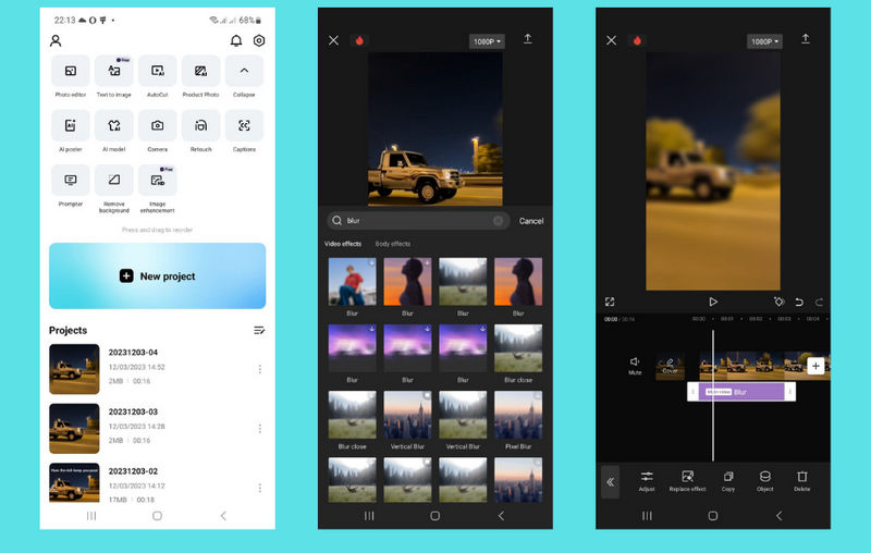 how to blur certain parts of a video capcut