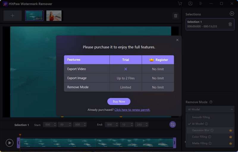 hitpaw video watermark desktop