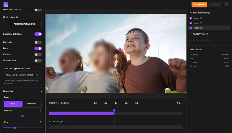 how to blur certain parts of a video online
