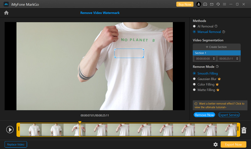 imyfone markgo watermark remover remove logo interface