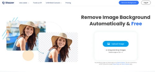 remove image background online by Slazzer