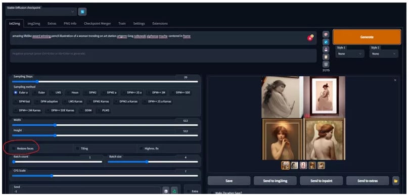 restore faces stable diffusion 1
