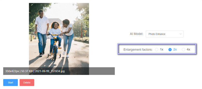 Select enlargement factors