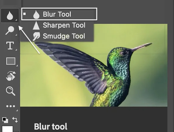 select the blur tool