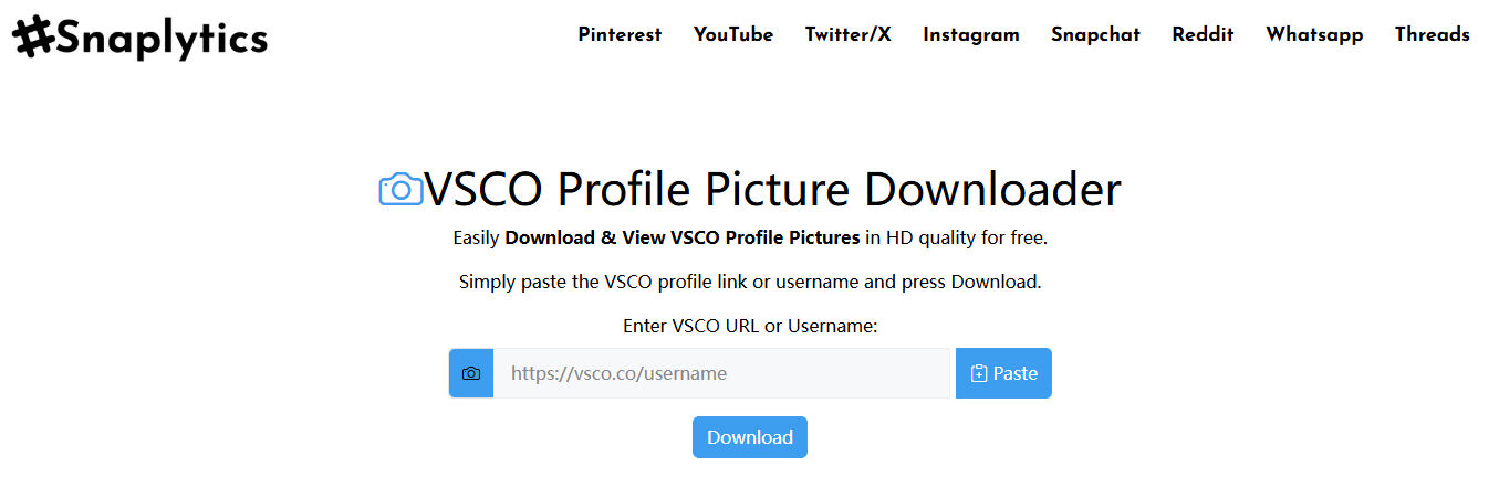 snaplytics vsco profile picture downloader