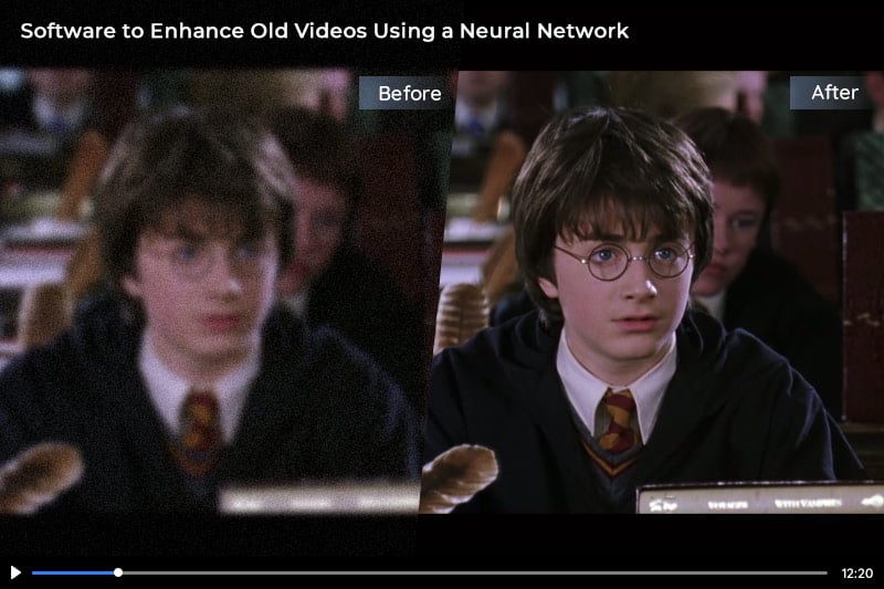 software to enhance old videos using a neural network