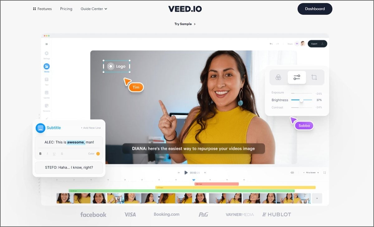 online remove blur from video by Veed