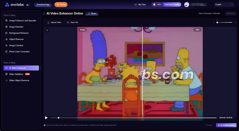 preview enhanced video in avclabs online video enhancer