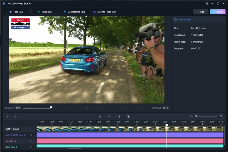 apply the AVCLabs Video Blur AI to blur license plate in videos