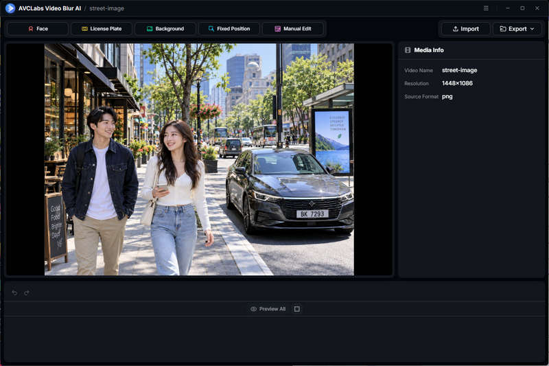 add your image into avclabs video blur ai