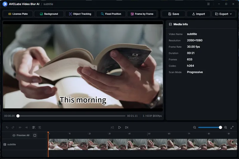 avclabs video blur ai main interface