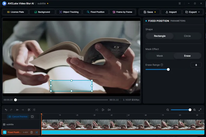 avclabs video blur ai erase subtitle from a video