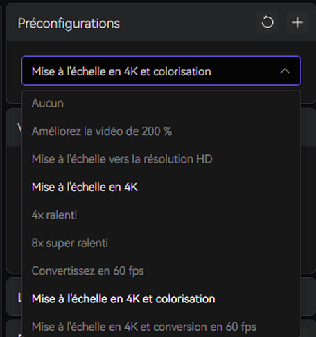 Préconfigurations